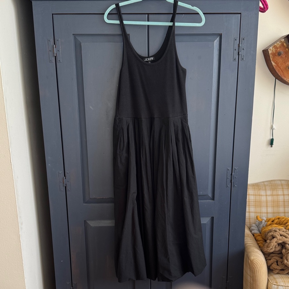 J. Crew Classic Black Midi Dress